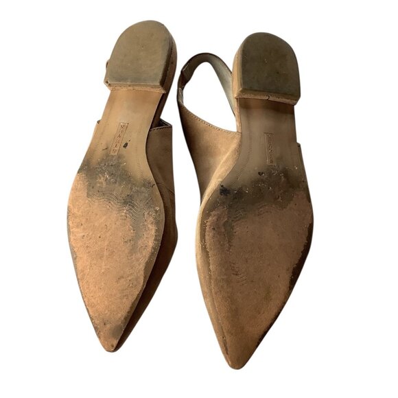 Steven By Steve Madden Womens Tan Suede Slingback Pointed Toe Flats Size 8.5 M - Picture 2 of 16